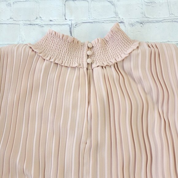 NWT Nanette Lepore pleated blush dress accordion pleats size 14 - Picture 9 of 13